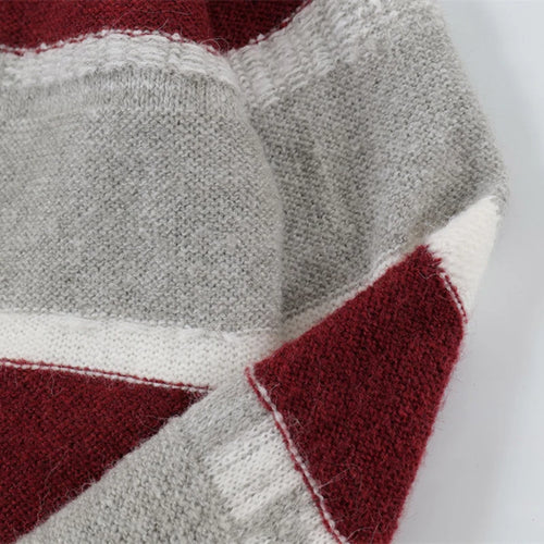 Load image into Gallery viewer, Men's Sweater New Korean Striped Turn-down Collar Contrast Color Design Personality Male Pullover Clothing Spring 9W1895
