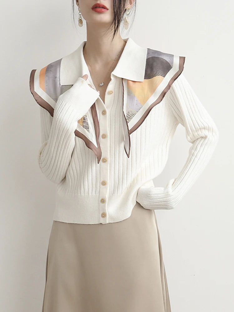 Women Knitted Cardigan Long-sleeved Lapel Sweater Women's 2022 New Slim Sweater Coat C-164