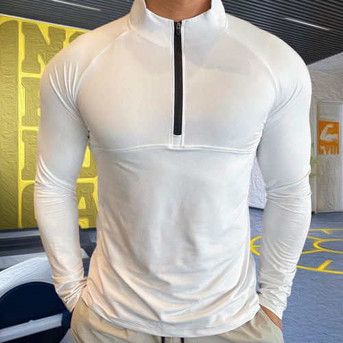 Load image into Gallery viewer, Mens Compression T-shirt Gym Fitness Sweatshirt Running Exercise Sports Tops Turtleneck Knitwear Long Sleeves Clothing Plus Size
