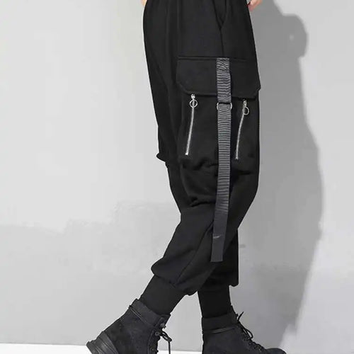 Load image into Gallery viewer, High Elastic Waist Black Pockets Zipper Harem Pants New Loose Fit Trousers Women Fashion Tide Spring Autumn 2025 1DF4688
