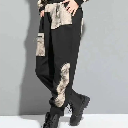 Load image into Gallery viewer, High Elastic Waist Black Printed Long Harem Pants New Loose Fit Trousers Women Fashion Tide Spring Autumn 2025 1DF1317
