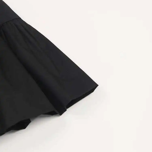 Load image into Gallery viewer, Women Black Pleated Elegant Mini Shirt Dress New Lapel Long Sleeve Loose Fit Fashion Tide Spring Autumn 2025 1DE365901
