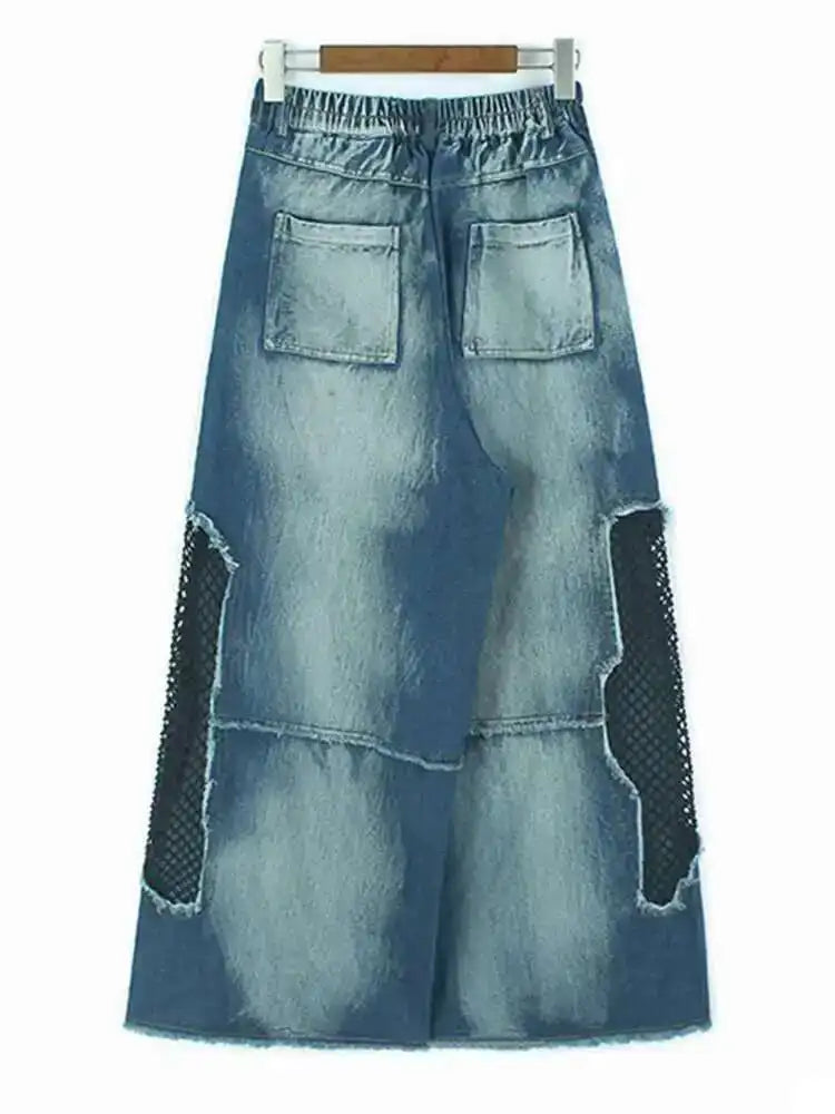 Big Size Denim Vest Wide Leg Pants Two Piece Suit New V-Neck Sleeveless Women Fashion Tide Spring Autumn 20251DH9963