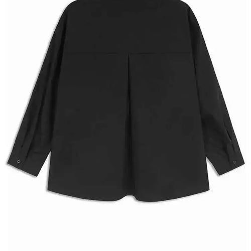 Load image into Gallery viewer, Women Black White Color-block Big Size Casual Blouse New Lapel Long Sleeve Shirt Fashion Tide Spring Autumn 2025 1DH6909
