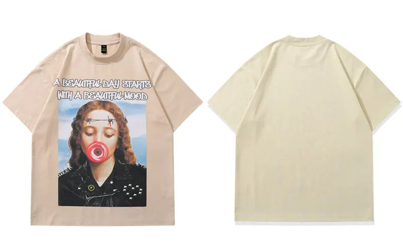 Hip Hop Tshirt Streetwear Girl Graphic Printed Short Sleeve T-Shirts Hip Hop Punk Gothic Oversize Tops Harajuku Casual Baggy Tee