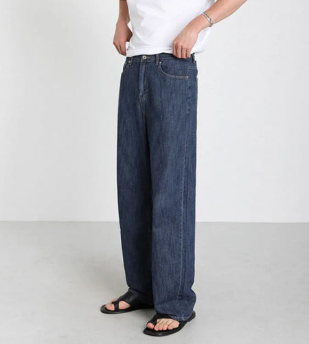 Male Jeans New Korean Loose Straight Tube High Street Trendy Casual Wide Leg Men‘s Simple Denim Pants Spring 9W1446