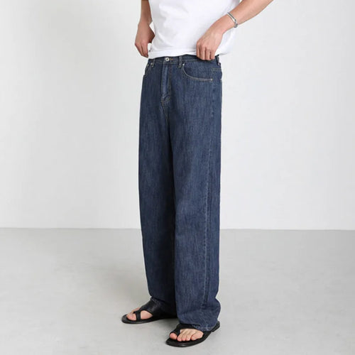 Load image into Gallery viewer, Male Jeans New Korean Loose Straight Tube High Street Trendy Casual Wide Leg Men‘s Simple Denim Pants Spring 9W1446
