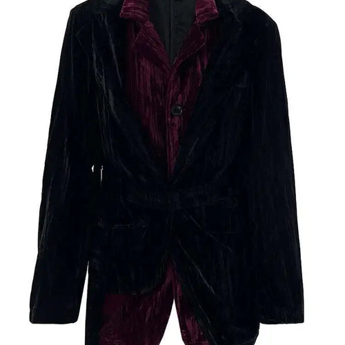 Load image into Gallery viewer, Women Black Color-block Velvet Big Size Elegant Blazer New Lapel Long Sleeve Jacket Fashion Spring Autumn 2025 CPG2126
