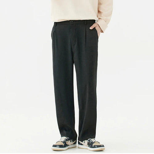 Load image into Gallery viewer, Korean Style Men&#39;s Suit Pants Casual Pleated Pockets Straight Leg Solid Color Male Loose Trousers New Spring 2025 9C6765
