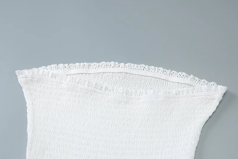 Off-shoulder Strapless A-line Sexy Mini Dress For Women Fashion Lace Sleeveless Backless High Waist Club Party Dress