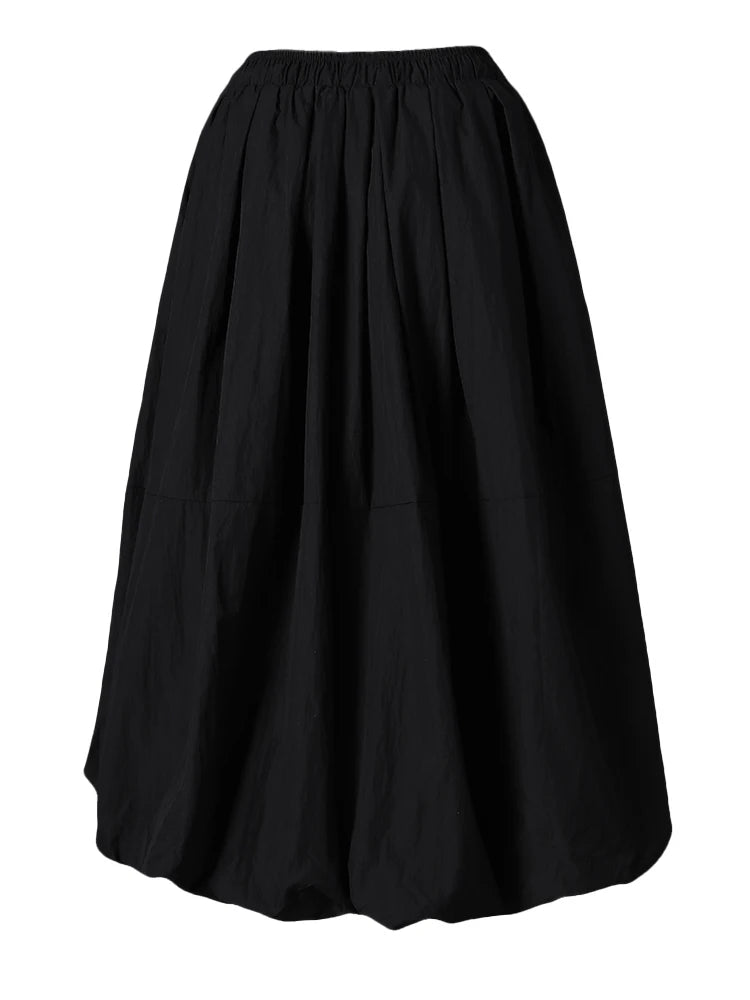 High Elastic Waist White Spliced Brief Casual A-line Half-body Skirt Women Fashion Tide New Spring Autumn 2025 CPG2827