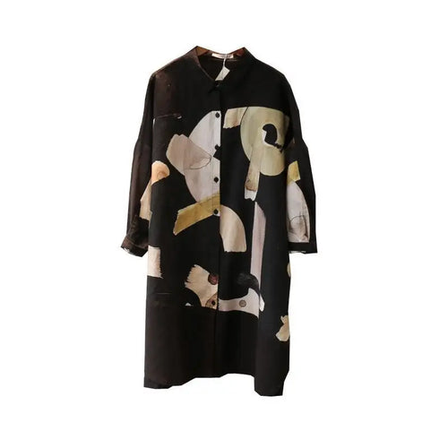 Load image into Gallery viewer, Summer Women Blouses Long Sleeve Top Print Casual Fashion Shirts Spring Clothes Female Loose Medium Long Uv Protective Blouse
