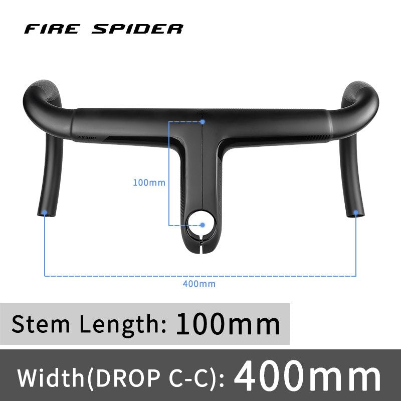 FIRE SIPDER T1000 Carbon Fiber Road Handlebar Ultralight Racing Bike Drop Bent Bar Internal Wiring Road Bike Integrated Handle