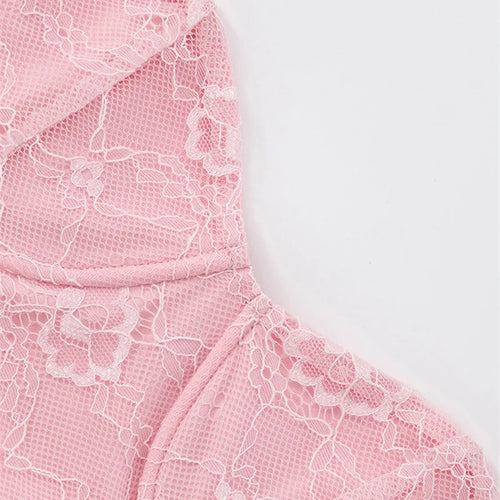 Load image into Gallery viewer, Lace Hollow Out Sexy Mini Dress Women Summer New Off-shoulder Strapless Sleeveless Backless A-line Club Party Dress
