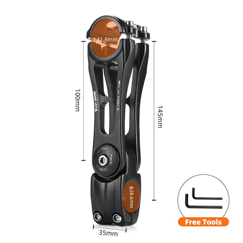 Load image into Gallery viewer, Adjustable Bicycle Handlebar 31.8MM Stem Extender 80 Degree Angle Riser MTB Front Fork CNC Variable Stem Extension
