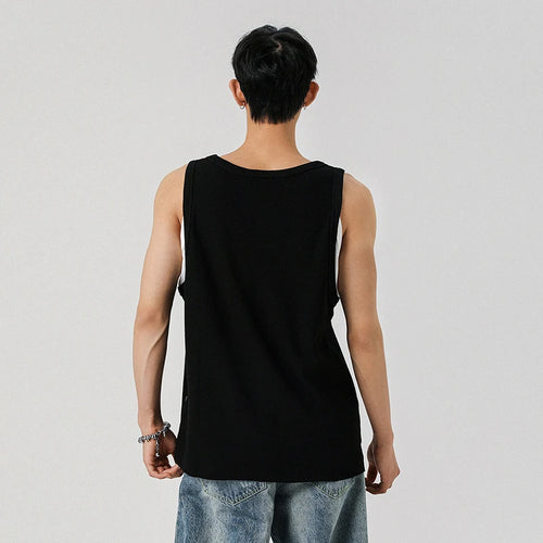 Load image into Gallery viewer, Men&#39;s Vest Fake Two Pieces Sleeveless T-shirt Solid Color Pullover T-shirts Casual Men Top Summer Trend 2025 9W1298
