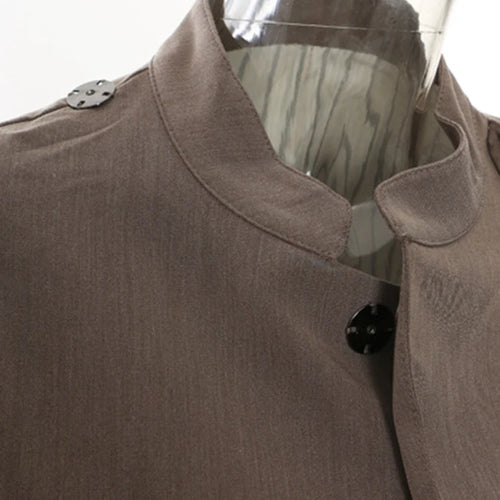 Load image into Gallery viewer, Brown Irregular Big Size Cloak Jacket New Stand Collar Long Sleeve Women Coat Fashion Tide Spring Autumn 2025 1DH7702
