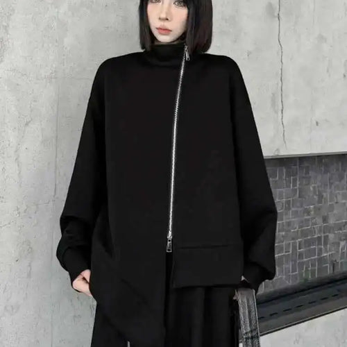 Load image into Gallery viewer, Zipper Sweatshirt Half-body Skirt Two Pieces Suit New Turtleneck Long Sleeve Women Fashion Tide Spring Autumn 2025 1DH7237
