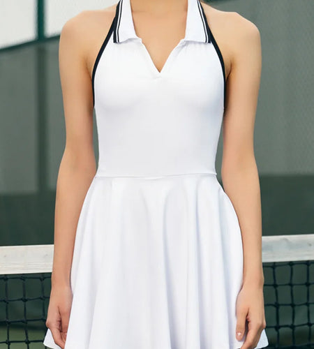 Fashion Sleeveless Fall New Dress Women Hanging Collar Sexy Backless Elastic Tight Skirt Female Outdoor Casual Clothing