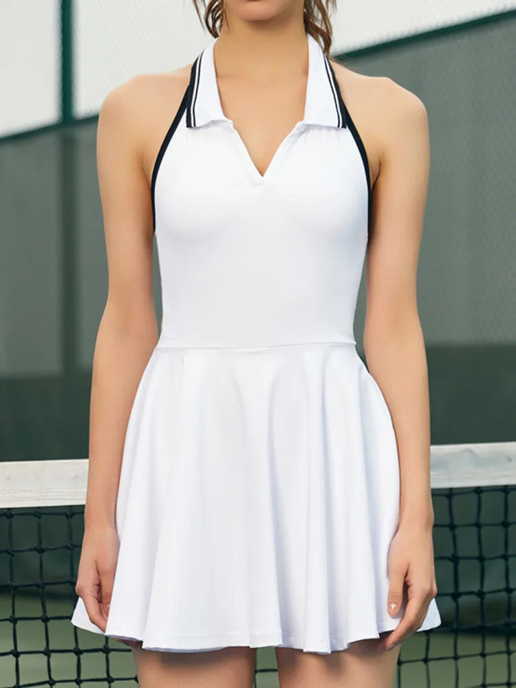 Fashion Sleeveless Fall New Dress Women Hanging Collar Sexy Backless Elastic Tight Skirt Female Outdoor Casual Clothing