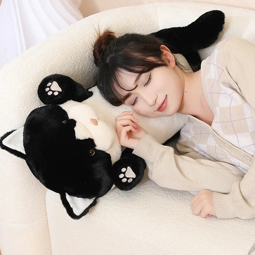 Load image into Gallery viewer, Cute Plush Choc Cat Long Pillow Plush Toy Stuffed Soft Fluffy Cat Sleeping Pillow Sofa Cushion Nice Doll Toys for Girls Kid Gift
