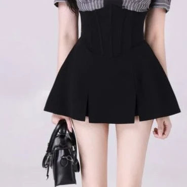 Load image into Gallery viewer, Preppy Style Two Pieces Set Women Patchwork Sailor Collar Grunge T-shirt + Y2k Aesthetic Mini Pleated Skirts Harajuku Outfits
