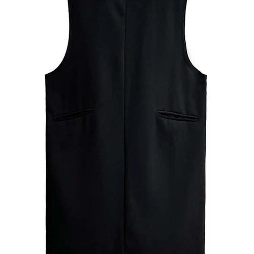 Load image into Gallery viewer, Women Black Brief Elegant Zipper Big Size Mini Dress New Round Neck Sleeveless Fashion Tide Spring Autumn 2025 1DH9820
