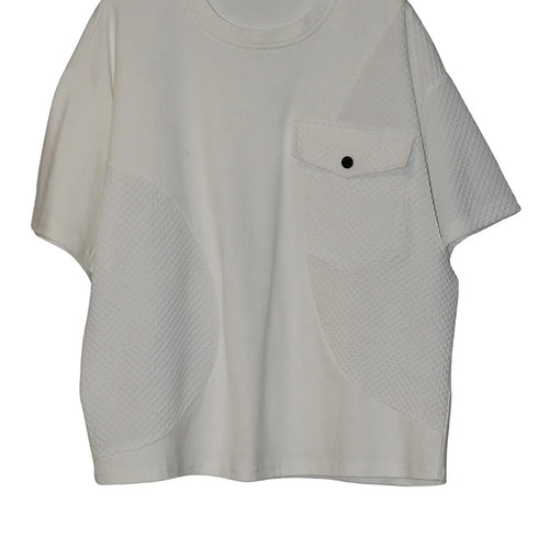 Load image into Gallery viewer, Women Black Splice Color-block Big Size Casual T-shirt New Round Neck Short Sleeve Fashion Tide Spring Summer 2025 1DJ0603
