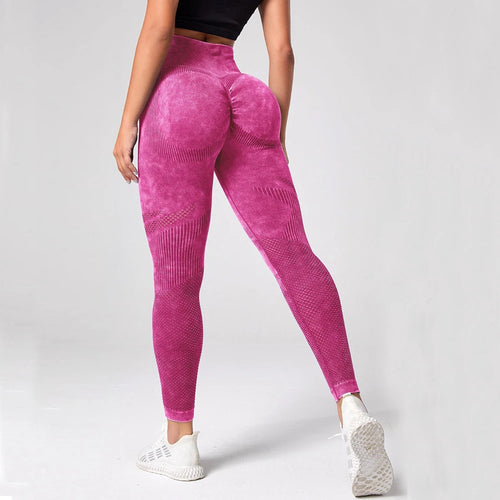 Load image into Gallery viewer, QK Women Leggings Washing Yoga pants Bubble Butt Push Up Fitness Legging High Waist Scrunch Tight Mujer Gym Seamless Legging
