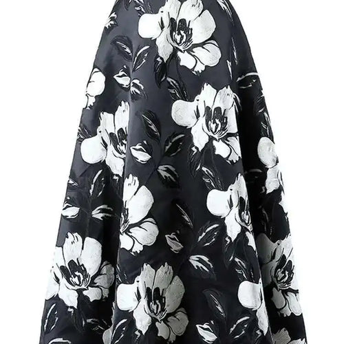 Load image into Gallery viewer, High Waist Black Flower Jacquard Temperament Long Half-body Skirt Women Fashion Tide New Spring Autumn 2025 1DD3182
