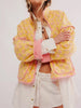 yellow print coat
