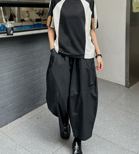 High Elastic Waist Black Brief Pocket Casual Harem Pants New Trousers Women Fashion Tide Spring Autumn 20251DJ1385