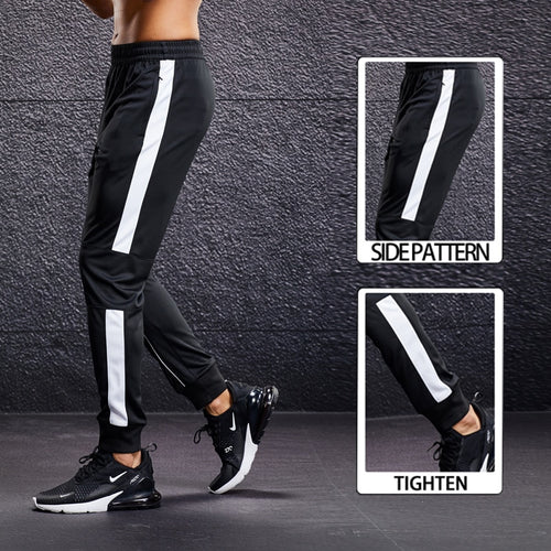 Load image into Gallery viewer, Men Running Sport Pants with Zipper Pockets Football Training Joggings Sweatpants Basketball Soccer Trousers Plus Size for Male
