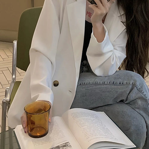 Load image into Gallery viewer, Autumn Fashion Casual Women Blazers Korean Suit Jacket Female Loose Elegant Office Lady Black White Coat Female M-XXL
