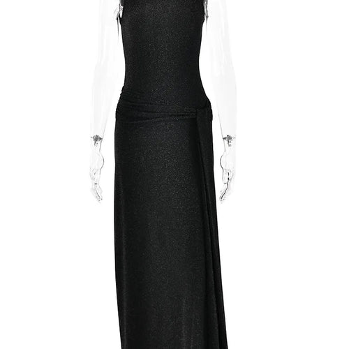 Load image into Gallery viewer, Sexy Shiny Women's Long Dress Slim Fit Party Evening Woman Dress Female Pleated Ribbon Sleeveless Vesidos Autumn 2023
