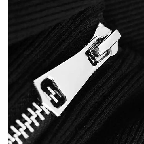 Load image into Gallery viewer, Black Irregular Hem Zipper Sweatshirt New Turtleneck Long Sleeve Women Big Size Fashion Tide Spring Autumn 2025 1DH7190
