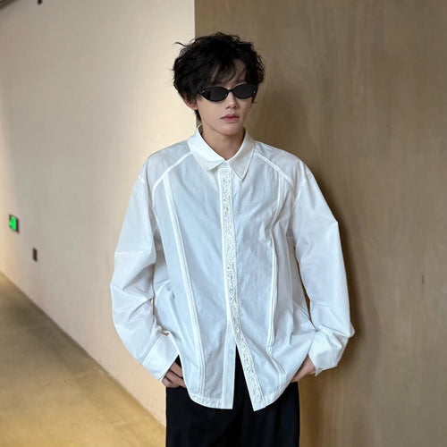 Load image into Gallery viewer, Male Long Sleeve Shirts New Spring Embroidered Eternal Flower Design Turn-down Collar Trendy Single Breasted Top 9W1754
