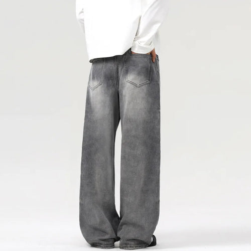 Load image into Gallery viewer, Men's Jeans New American Style Solid Color Loose Cleanfit Trendy Straight Wide Leg Male Denim Trousers Summer 2025 9W1308
