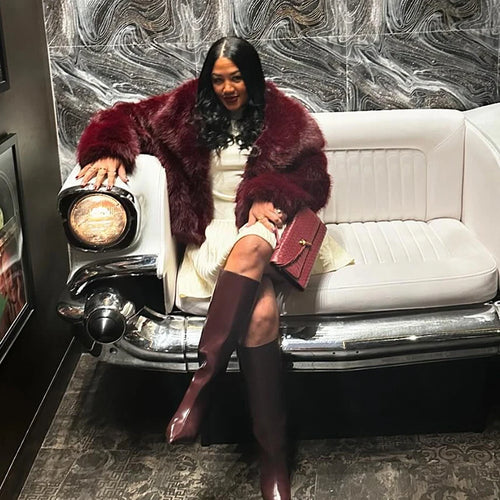 Load image into Gallery viewer, Half High Collar Long Sleeve Knit Mini Dress For Women Autumn Winter New Solid High Waist Pleated Knit Sweater Dress
