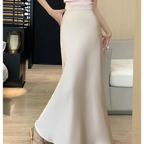 Load image into Gallery viewer, Vintage Fashion 2024 Spring Summer New Solid High Waist Fishtail Long Skirts Women Simplicity Festival Vacation Half Skirt Trend
