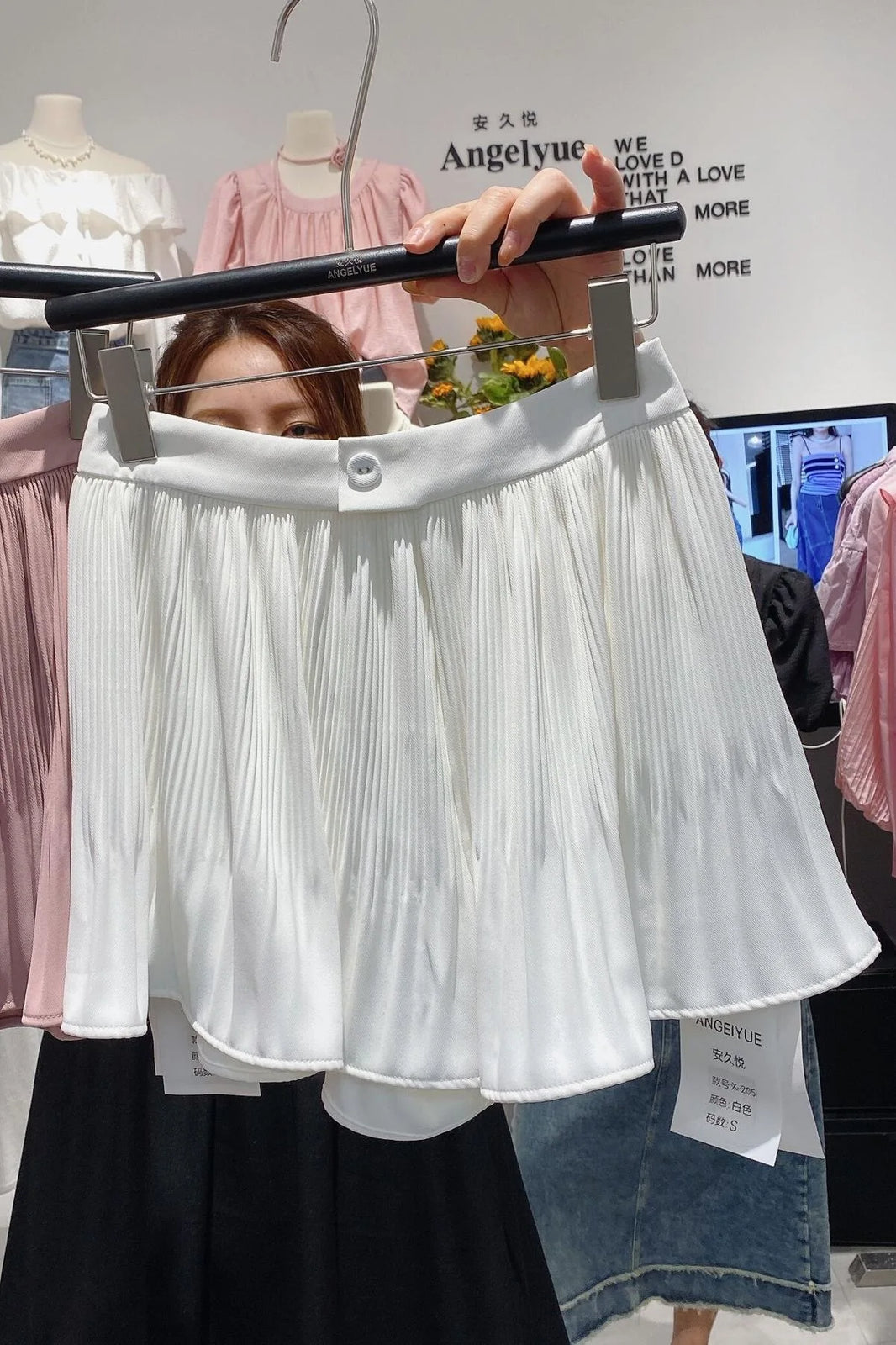 Women Sweet Black White Vacation Zipper Pleated Short Pant Summer Pink High Waist Wide Leg A-line Mini Shorts Casual Simplicity
