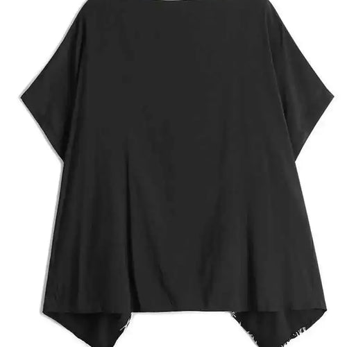 Load image into Gallery viewer, Women Black Pattern Printed Big Size Irregular T-shirt New Round Neck Short Sleeve Fashion Tide Spring Summer 2025 1DH6612
