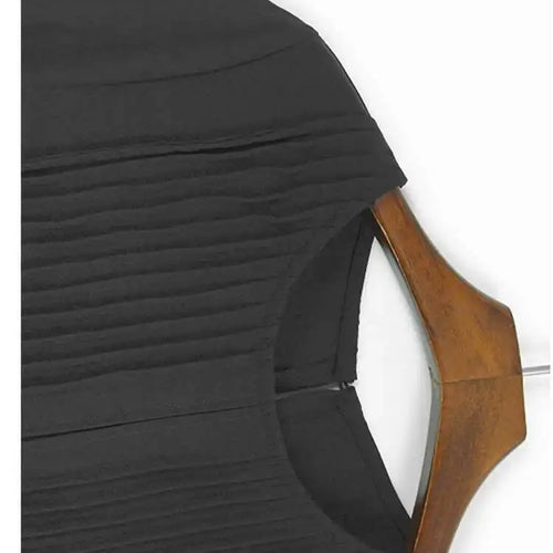 Load image into Gallery viewer, Women Black Pleated Brief Big Size Midi Dress New Round Neck Three-quarter Sleeve Fashion Spring Autumn 2025   1DJ0716
