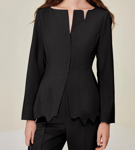 Solid Slimming Two Piece Sets for Women V Neck Long Sleeves Irregular Top High Waist Pant Elegant Set Female New