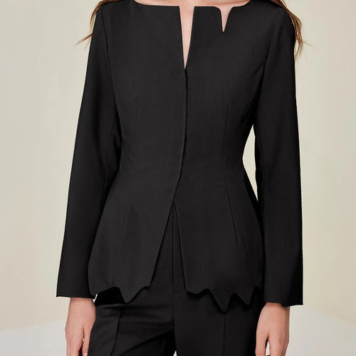 Load image into Gallery viewer, Solid Slimming Two Piece Sets for Women V Neck Long Sleeves Irregular Top High Waist Pant Elegant Set Female New
