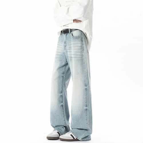 Load image into Gallery viewer, Men&#39;s Jeans New Summer American Style Tie Flower Cat Beard Stylish Straight Leg Denim Pants Male Casual Trousers 9W1809
