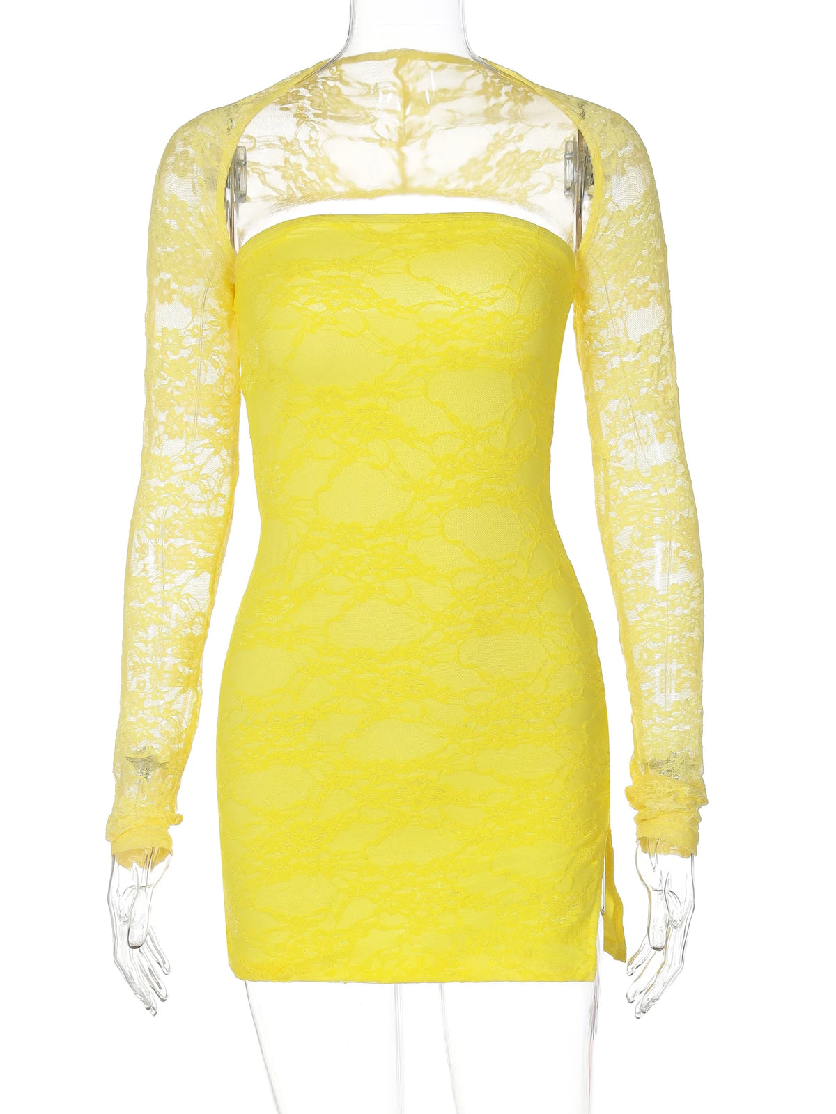 Solid Long Sleeve Backless Patchwork Flower Print Mesh Slit Sexy Slim Mini Dress Women Fashion Outfits Festival Party