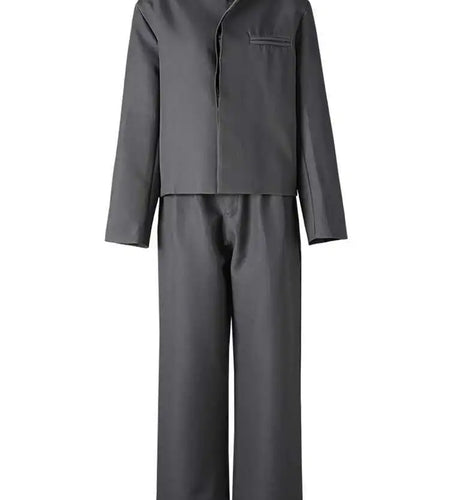 Purple Blazer Big Size Wide Leg Pants Two Piece Suit New Round Neck Long Sleeve Women Fashion Spring Autumn 2025 CPG2619