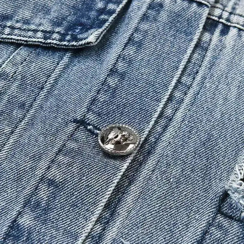 Load image into Gallery viewer, Loose Fit Blue Denim Burr Big Size Casual Jacket New Lapel Long Sleeve Women Coat Fashion Tide Spring Autumn 2025 CP2143
