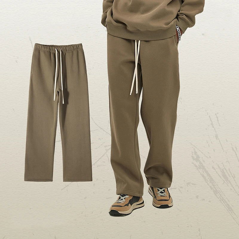 Male Sweatshirt Sweatpants Two-piece Set Pullover Round Collar Long Sleeve Top Straight Pants Spring Fashion Tide 9W128